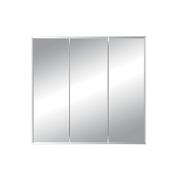 Deluxdesigns 30 x 28 in. Horizon 3 Door Bevel Edge Medicine Cabinet with Stainless Steel Glass, Basic White DE2608144 - main